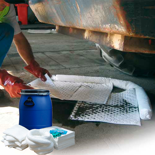 Kits antipollution - fûts d'intervention 238 litres hydrocarbures - Réf. KHYFUT220 avec capacité d'absorption de 238 litres_0