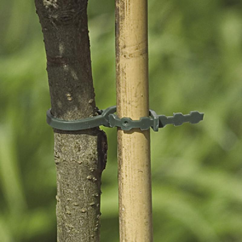 Lot de 20 liens pour arbres NORTENE - PVC vert - 0.37 m - Non biodégradable_0