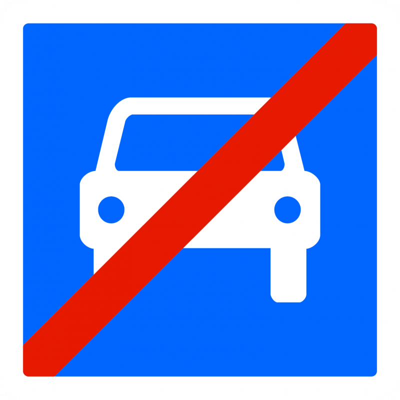 Panneau indication C108 - Fin de route à accès réglementé à la circulation automobile - Gamme Innov - WP Signalisation_0