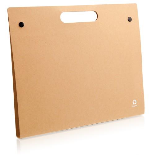 Porte-documents publicitaire Kelem - Carton recyclé avec bloc 20 feuilles, notes adhésives et stylo_0