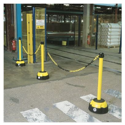 Poteau de signalisation en aluminium - Direct Signalétique - Balise à lester avec tête à chaînes_0