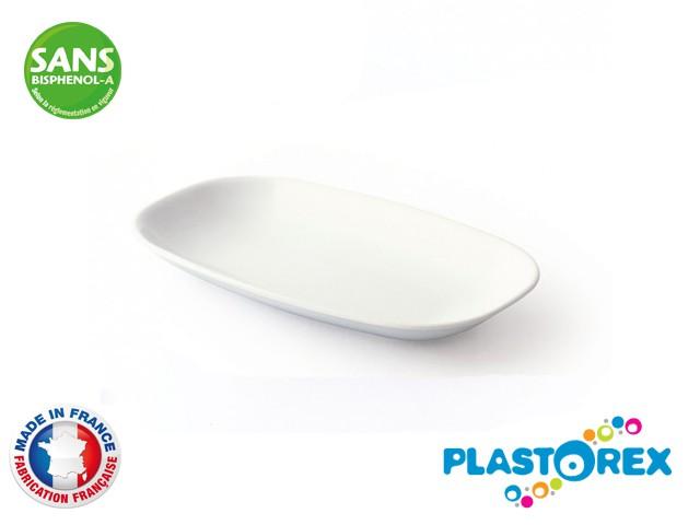 RAVIER OVALE 17,5 X 11 CM MELAMINE BLANCHE