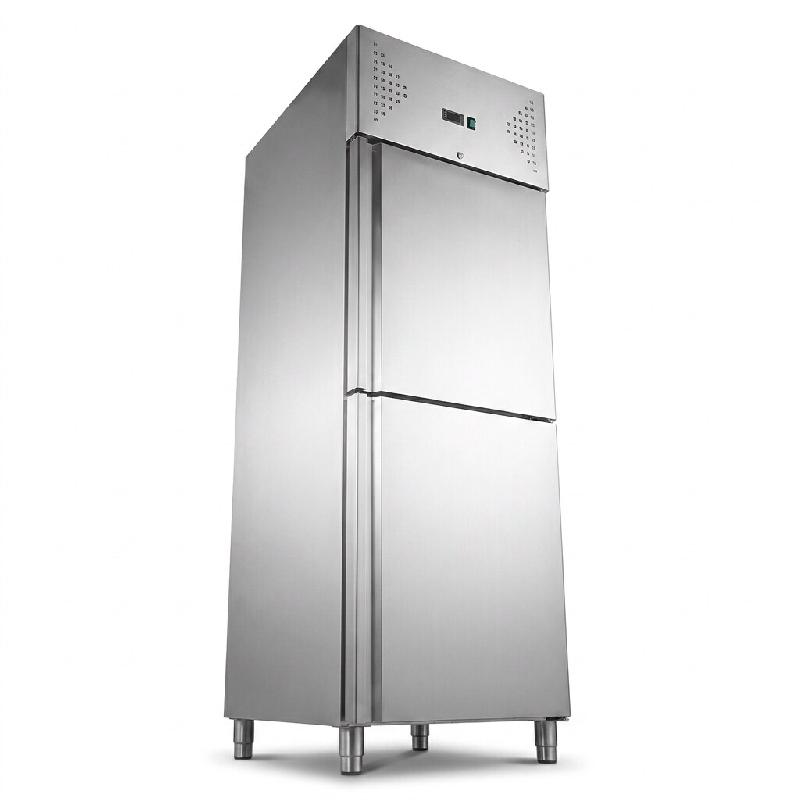 Romux® Armoire Réfrigérée Négative 2 Portillons 68 cm avec Refroidissement Froid Ventilé en Acier Inox avec Capacité de 600 L - 3 Étagères et_0