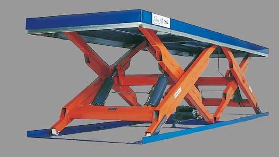 Table élévatrice double ciseaux horizontaux - capacité 2000 à 10000 kg - course 820 à 2000 mm - plateau jusqu'à 6200 x 1500 mm_0