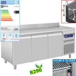 Table frigorifique murale ventilée 3 portes GN 1/1 - 405 litres - DT178/R2A_0