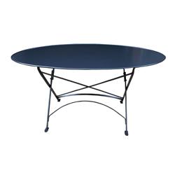 Table ovale pliante en fer forgé - zinguée et peinte - dimensions personnalisables_0