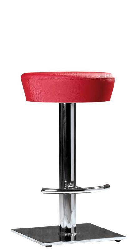 Tabouret de bar Rado Cono - piétement fonte inox chromé - assise rembourrée en simili-cuir_0