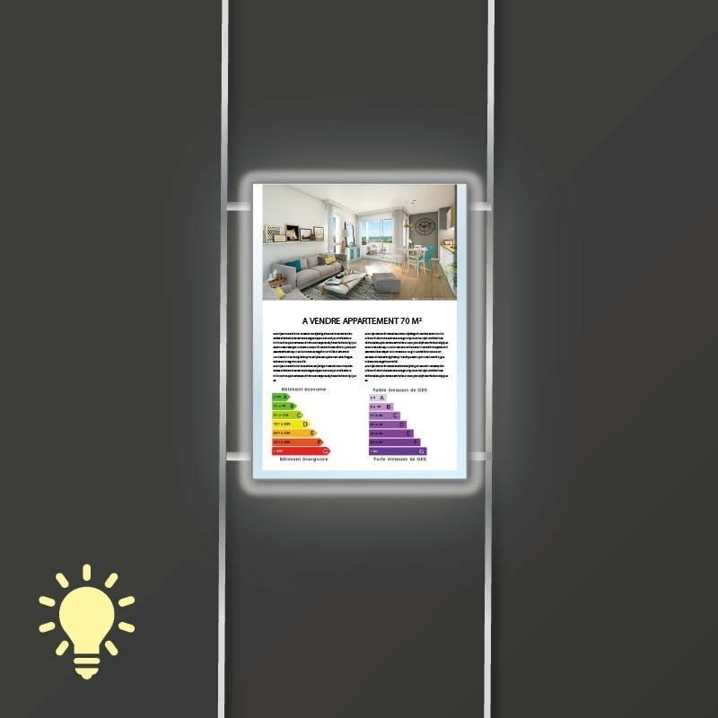 Porte-affiche lumineux LED - TC-PRTA-LD - Mister Enseignes - A4 et A3 horizontaux/verticaux - face avant magnétique_0