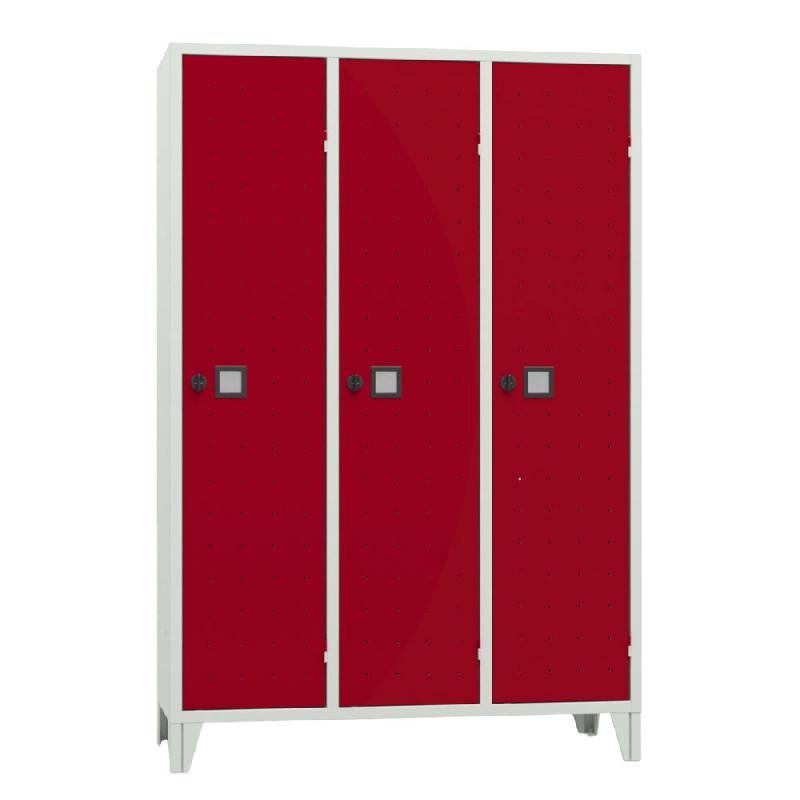 Vestiaire Roma 3 Portes Gris / rouge_0
