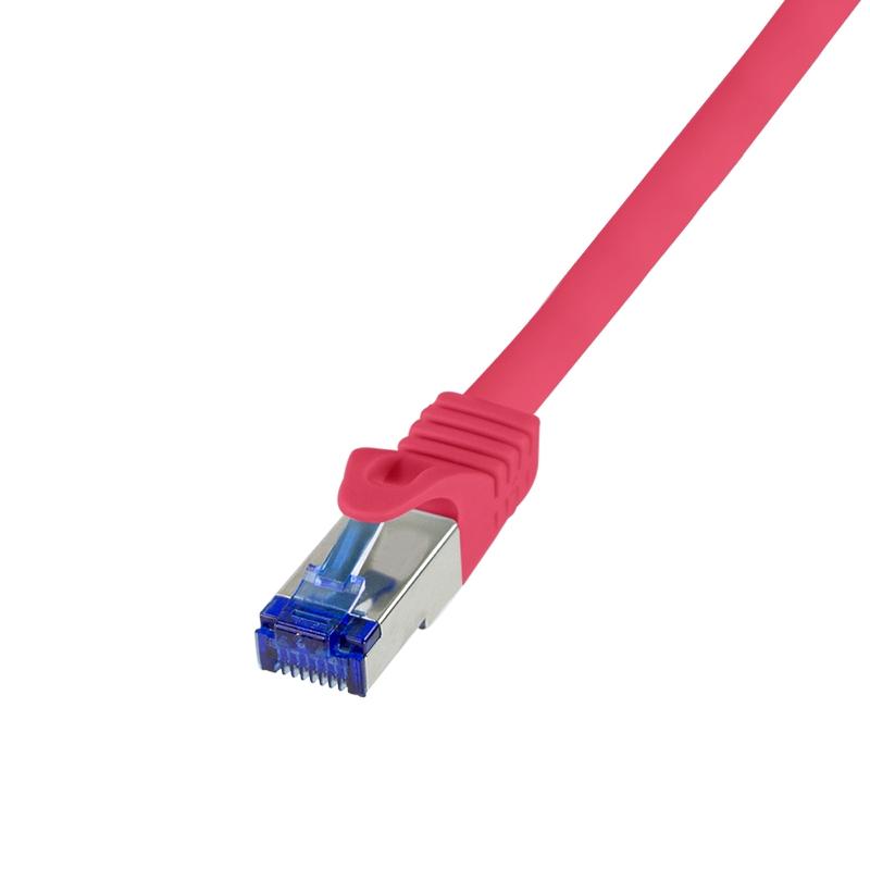 LogiLink C6A064S - Câble réseau rouge 3 m Cat6a S/FTP (S-STP) RJ-45 mâle-mâle, cuivre, LSZH_0