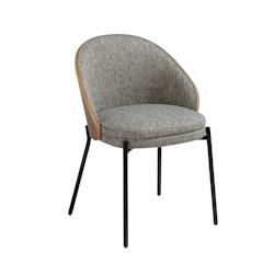 AC ANGEL CERDA Angel Cerdá Chaise en tissu gris et noyer 4115C 54 x 54 x 75 - gris textile 8435631024033_0
