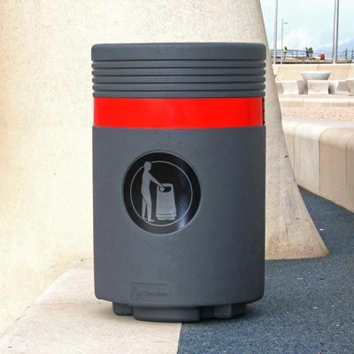 Poubelle publique Admiral - Glasdon - 85 litres - fini texturé_0