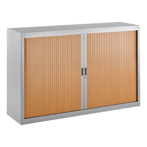 ARMOIRE BASSE À RIDEAUX DÉMONTABLES DÉCOR BOIS LARGEURS SPÉCIFIQUES 100 X 160 CM CORPS ALUMINIUM -