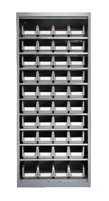 Armoire porte-bacs moyenne avec 40 bacs gris 3.8 litres_0