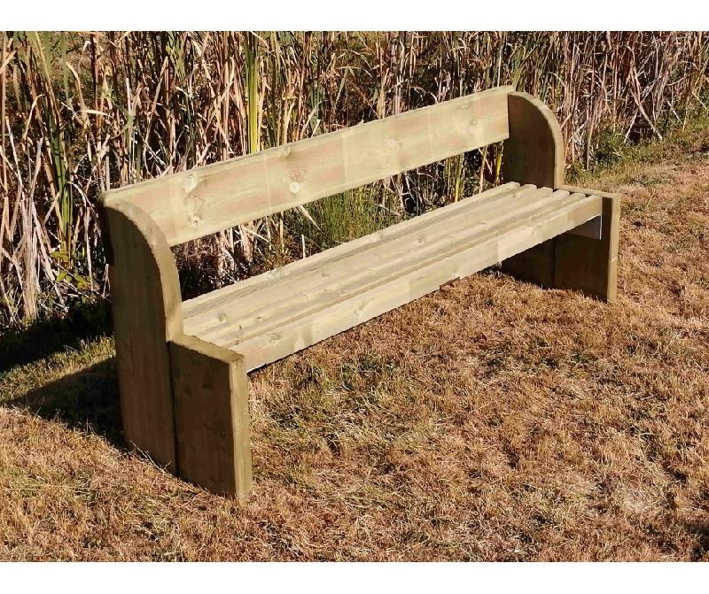 Banc public en bois avec dossier - fabriqué en France - 2000 mm - PEFC certifié_0