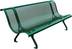 Banc public grillagé - acier thermolaqué - perforation carrée - 2000mm x 470mm x 750mm - 35kg_0
