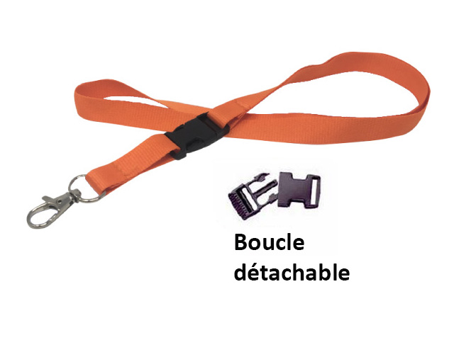 Cordon à boucle détachable pour badge - Largeur 15 mm_0