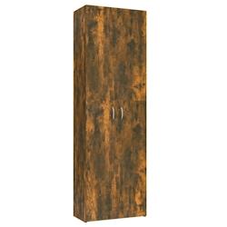 Décoshop26 - Meuble de bureau armoire de rangement 5 compartiments avec deux portes couleur chêne fumé 60 x 32 x 190 cm bois DEC024462 - 3000254719564_0