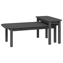 Helloshop26 - Ensemble de tables basses lot de 2 bois massif de pin gris 02_0042134 - 3000213668773_0