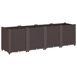Helloshop26 - Jardinière bac lit surélevé plantes fleurs terrasse jardin 160 x 40 x 53 cm polypropylène marron 02_0037461 - 3000217817719_0