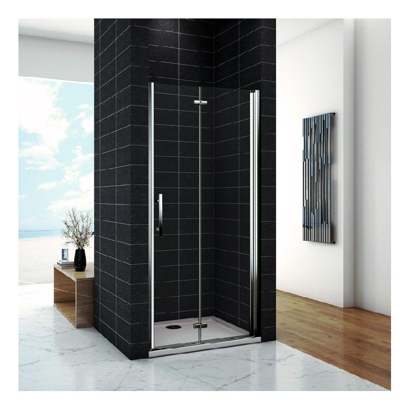 90x195cm Porte de douche pivotante paroi de douche sablée verre anticalcaire