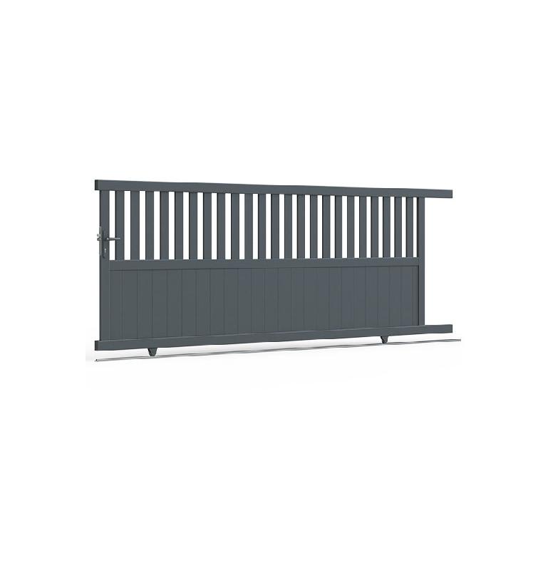 Portail coulissant aluminium Lille - gris anthracite RAL 7016 - portlillecoul350140g_0