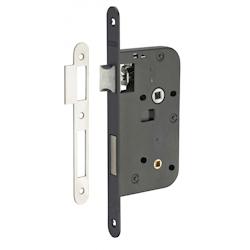 Serrure encastrable à condamnation pour porte de salle de bain et toilettes, axe 50mm, bouts ronds, noir - THIRARD - noir 3150260012019_0