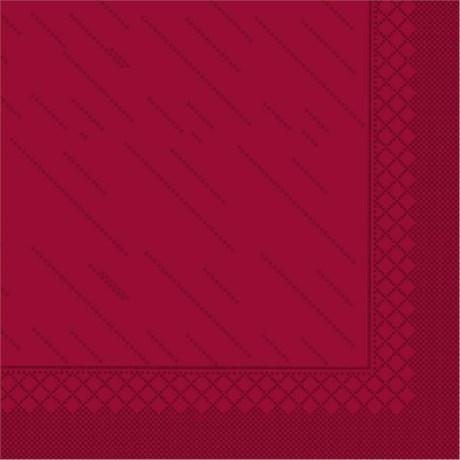 SERVIETTE QUATTRO ECOLABEL 4 PLIS 21 G/M² 45X45 CM TISSU BORDEAUX (VENDU PAR 750)