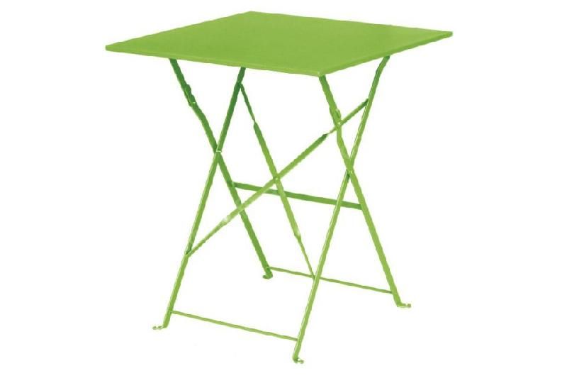 TABLE CARRÉE DE TERRASSE VERTE ANIS EN ACIER BOLERO - 600 X 600 MM