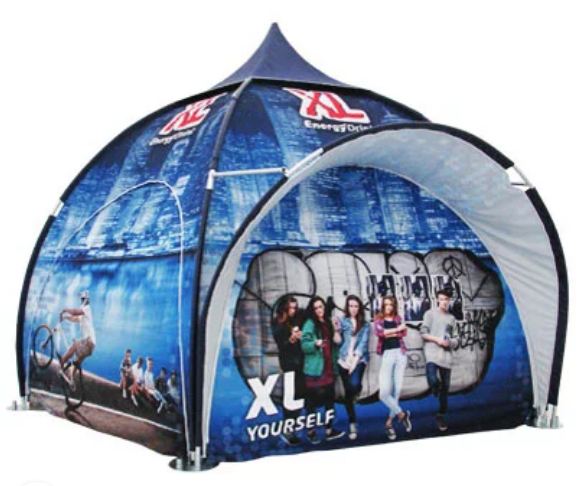 Tente dôme publicitaire 6 m - monture en tubes aluminium - toile polyester imperméable - fabrication européenne_1