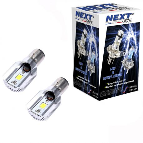Ampoules BA20D LED 20W Blanc - Next-Tech® - Paire Plug & Play, Température 5000K_0
