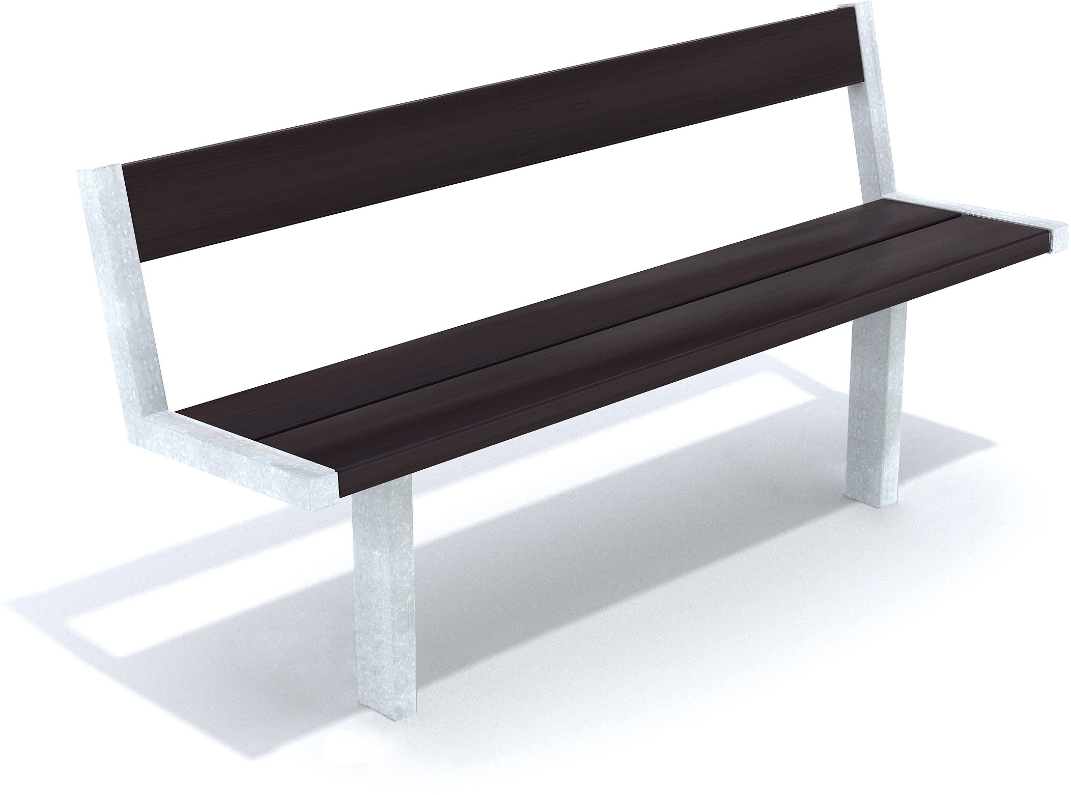 Banc public Pixbo réf 8037076 - Hags - Noir/Galvanisé - Scellement béton_0