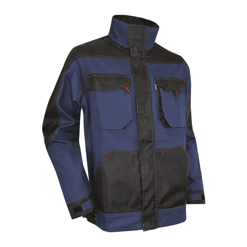 Blouson bicolore BRAISE 60% coton 40% polyester 300g - Bleu foncé/Noir - PCB133-T2 - LMA_0