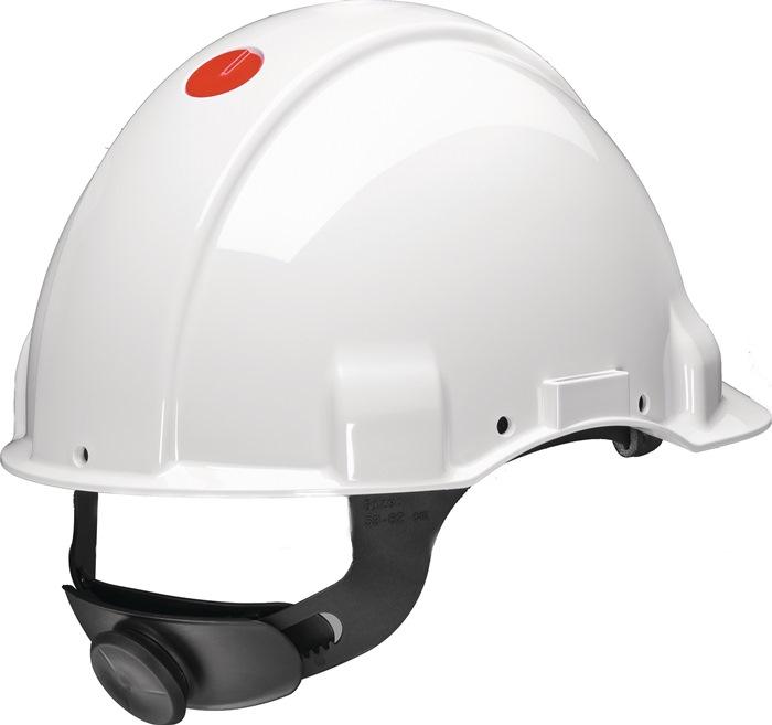 Casque de protection G3001MUV1000V blanc - EN 397, EN 50365 - Isolation électrique 1000 V AC - Détecteur UV 3M™ Uvicator™_0