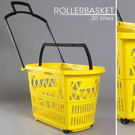 Chariot de magasin - Panier à roulettes RollerBasket 280 - 30 litres - Bleu ou Rouge_0