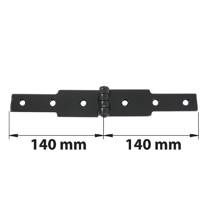 Charnière en acier noir à congé - Volets battants - 50 x 140 mm - AFBAT_0
