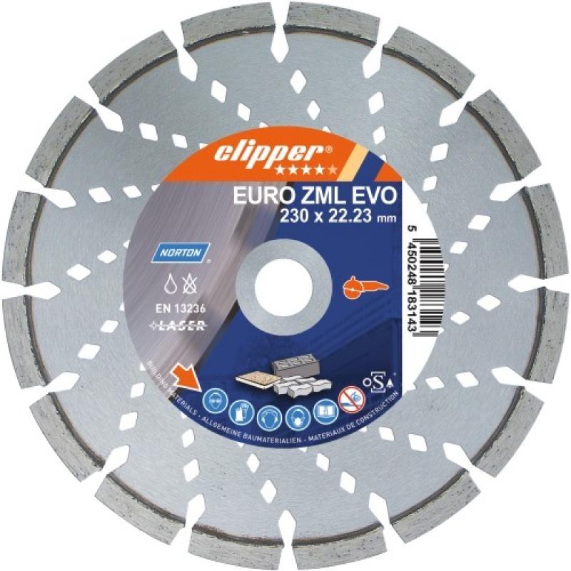 Disque à tronçonner diamant euro.zml ø 230 épaisseur 2,5 mm alésage 22,2 mm_0