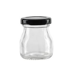 FHC - 240Pcs - Pot à dessert en verre avec couvercle noir en metal à visser - H58mm 50ml - transparent verre FHC294VYOG51_0