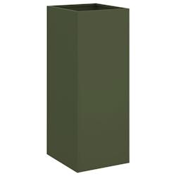 Helloshop26 - Jardinière bac lit surélevé plantes fleurs terrasse jardin olive 32 x 29 x 75 cm acier vert 02_0038693 - 3000217926282_0