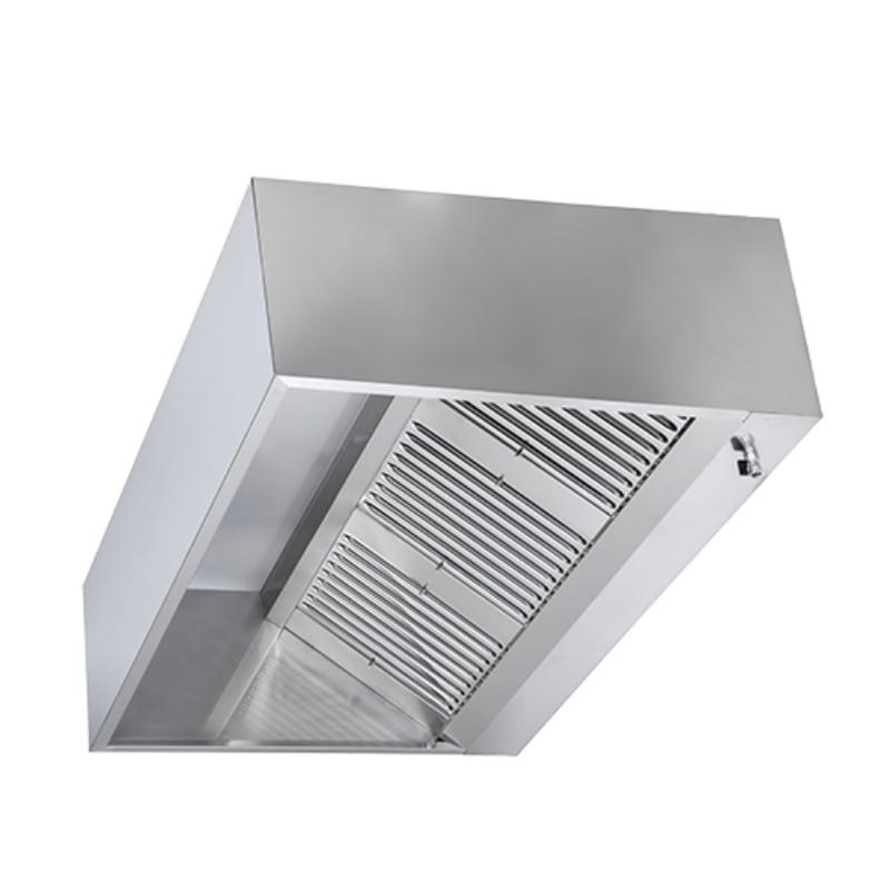 Hotte casquette cubique statique - profondeur 900 mm - inox 18/10 AISI 430 - filtres AISI 304 - dimensions de 1000 à 3000 mm_0