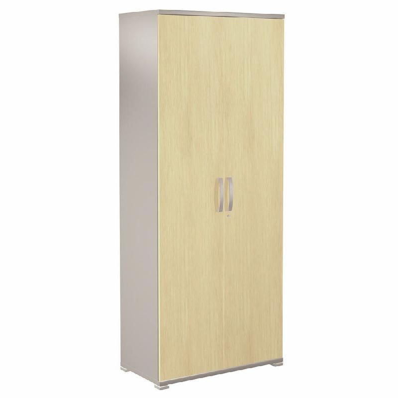 MEUBLE HAUT ACTIVITY 2 PORTES HAUTES - H. 180 X L. 80 X P. 45 CM - CORPS ALUMINIUM - COLORIS DES PORTES : HÊTRE.