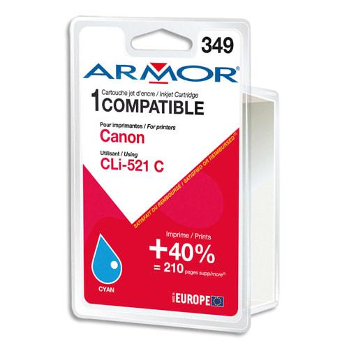 Armor cartouche compatible jet d'encre cyan canon cli-521 b12466r1_0