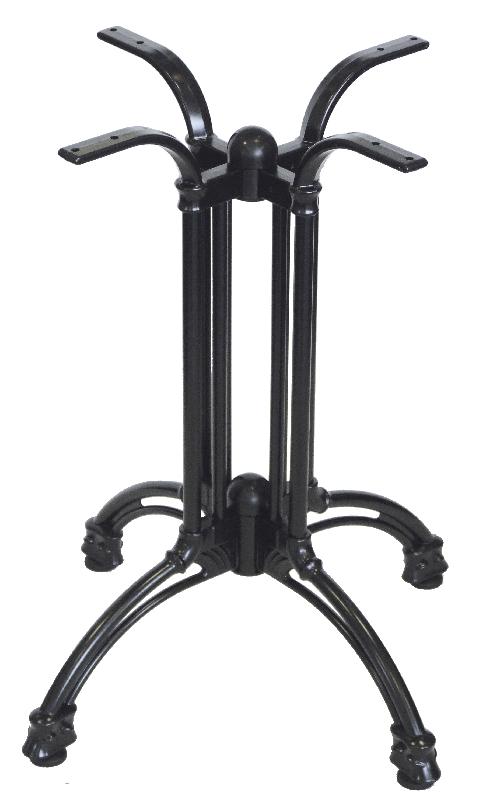 Pied de table en métal noir Eiffel - 4 pieds - style industriel, fonte d'aluminium, H 70 cm_0