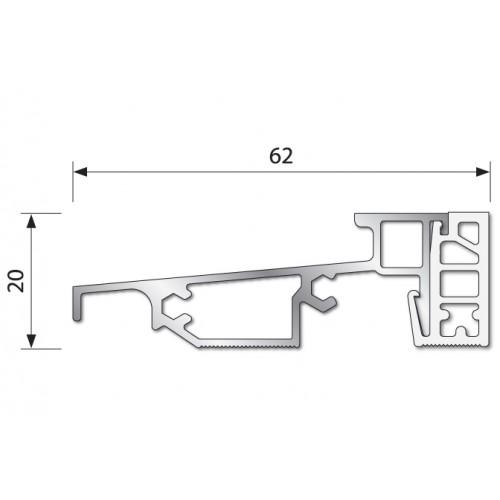 SEUIL PL 62 RT PVC POUR MENUISERIE PVC OUVRANT À L'INTÉRIEUR BILCOCQ