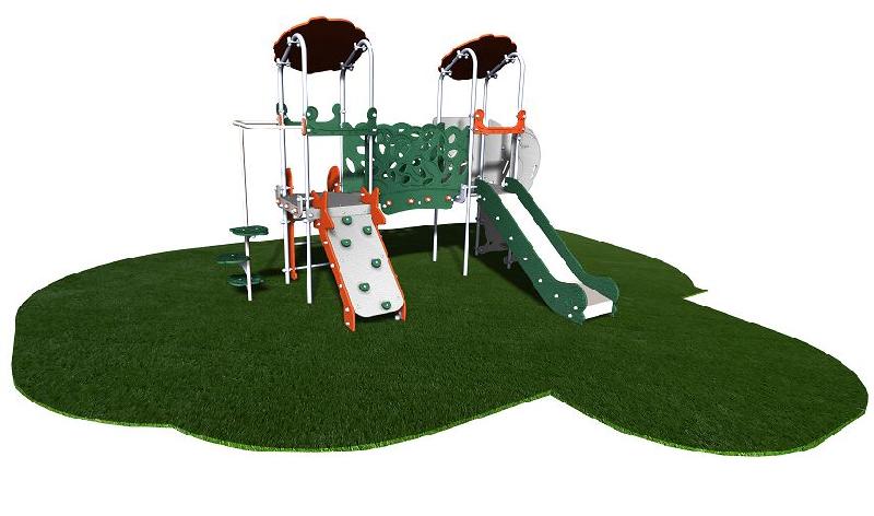 Structure de jeux inox 2 tours - Gamme Primo Spacio - PRS20901 pour enfants de 2 à 8 ans_0