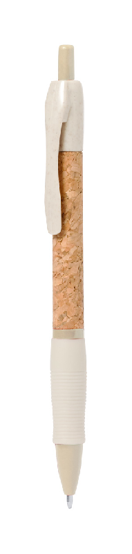 Stylo à bille écologique - paille de blé et liège naturel - encre bleue - 8g_0