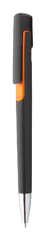 Stylo à bille en plastique - décoration colorée et embout chromé - encre bleue_0