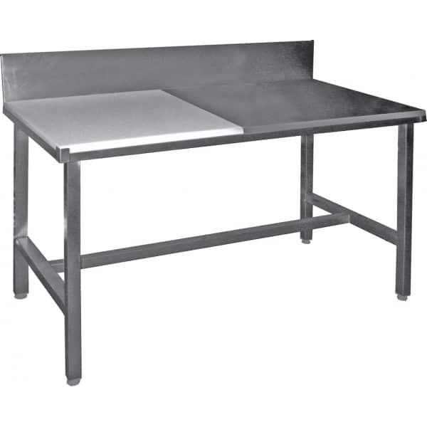 Table de découpe professionnelle, mixte côte à côte adossée, en inox AISI 304, P 700 mm (Longueur, mm: 1000 - Réf TABCAC107-1)_0