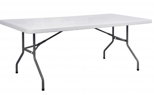 Table pliante 200 x 90 x 74 cm - polypropylène 40mm blanc_0