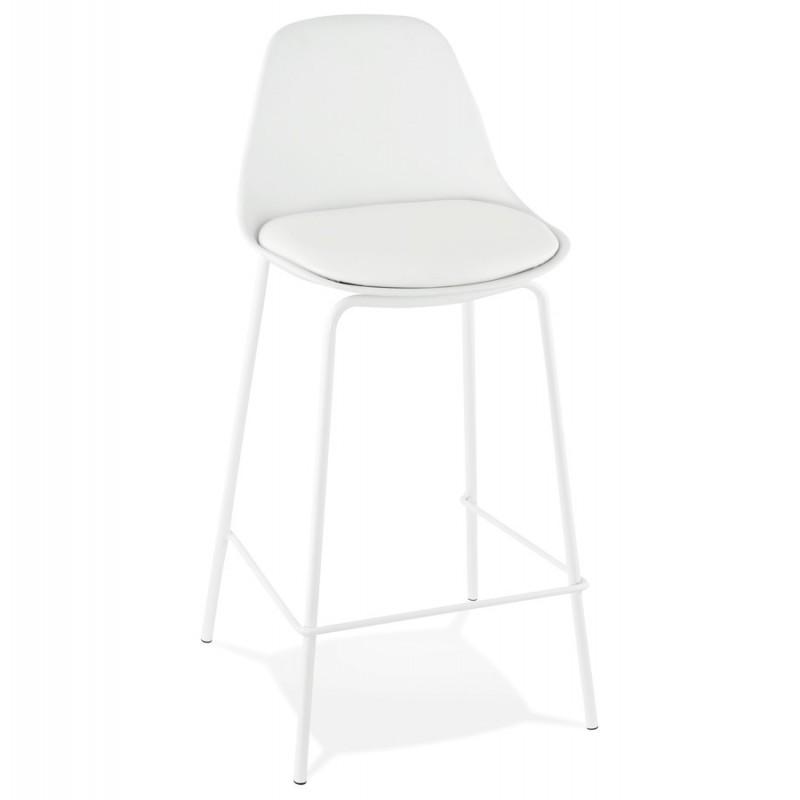 Tabouret de bar industriel Sidon 87 cm blanc - Paris Prix - Polyuréthane, Polypropylène & Métal_0